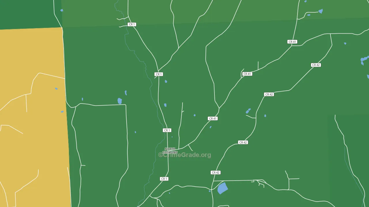 North Chemung, NY Map of Robbery Rates