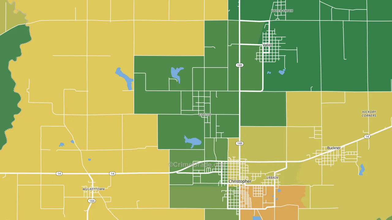 North City, IL Map of Robbery Rates