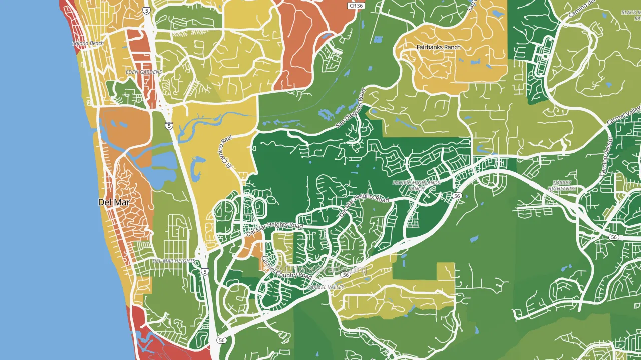 North City, San Diego, CA Map of Robbery Rates