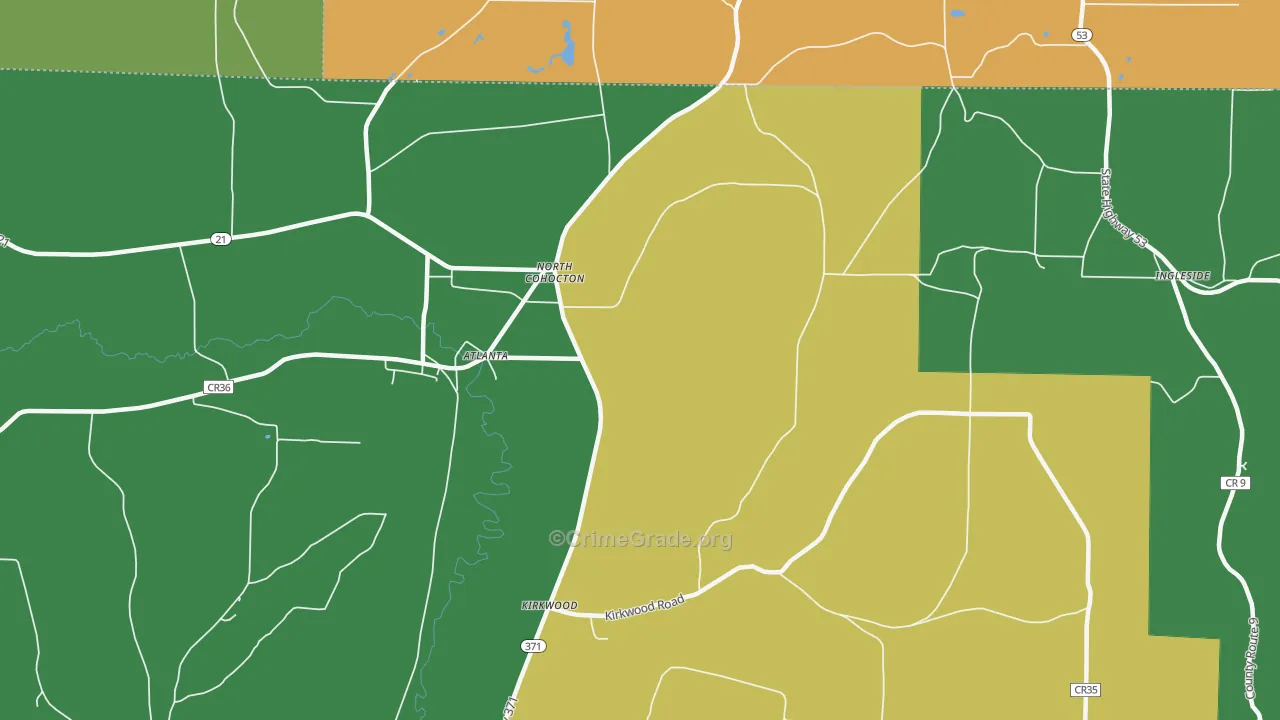 North Cohocton, NY Map of Robbery Rates