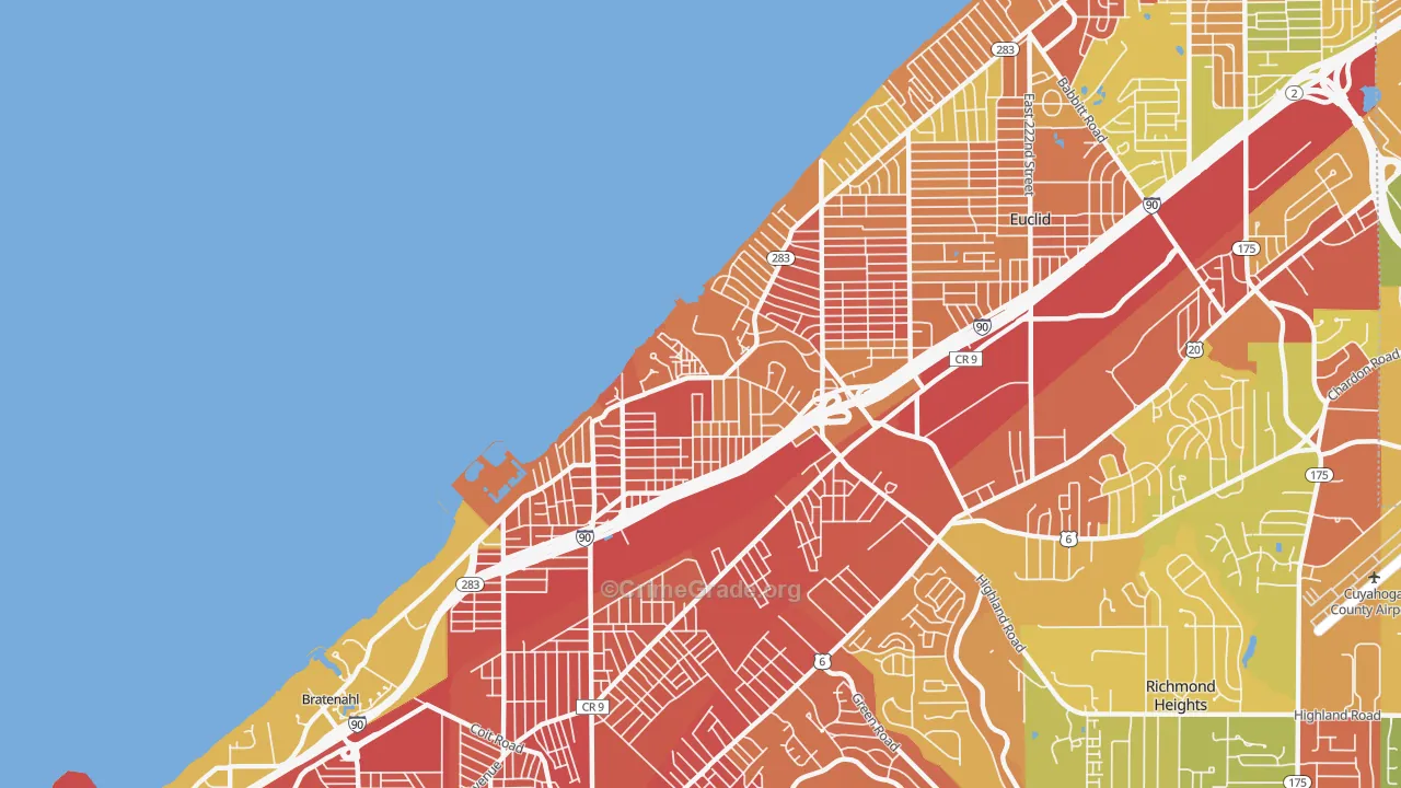 North Collinwood, Cleveland, OH Map of Robbery Rates