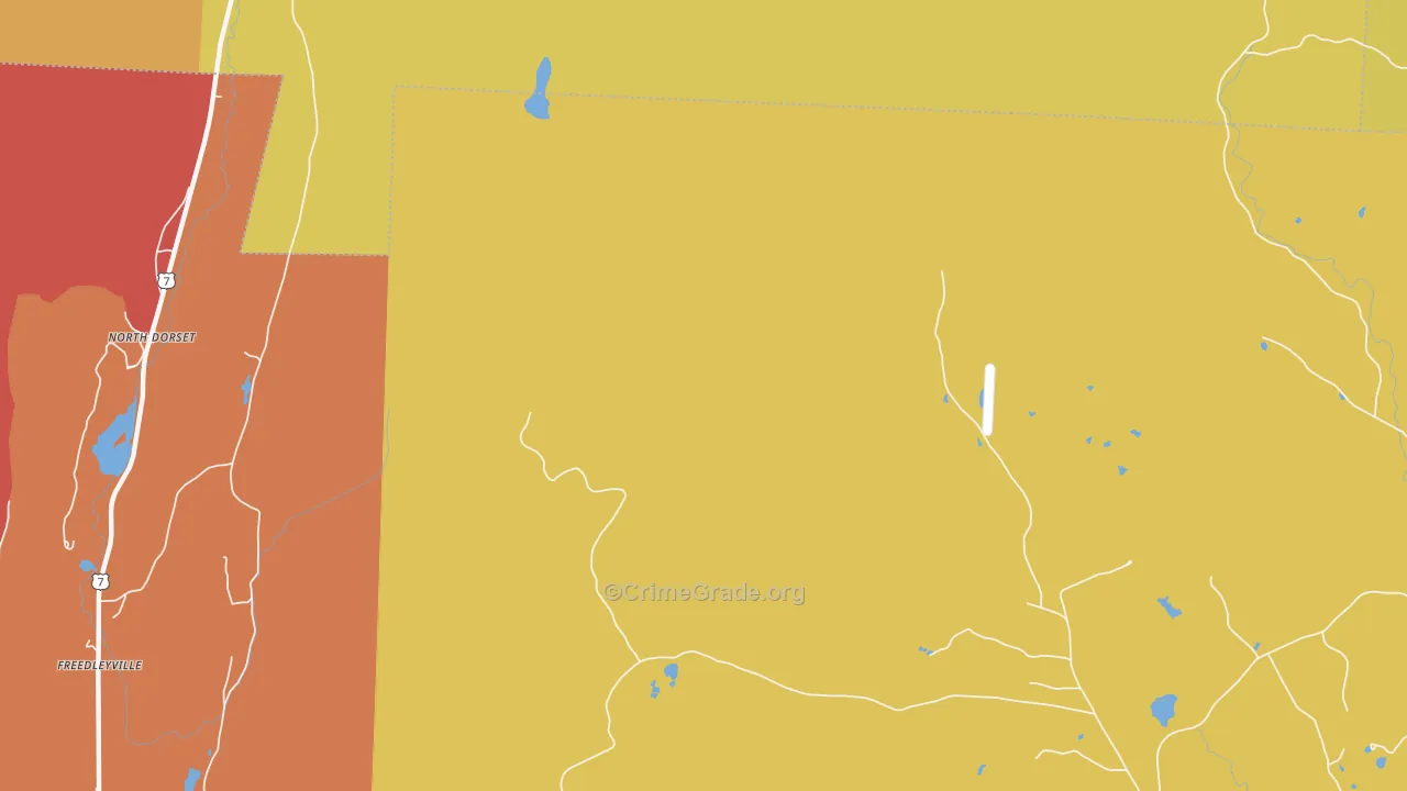North Dorset, VT Map of Robbery Rates