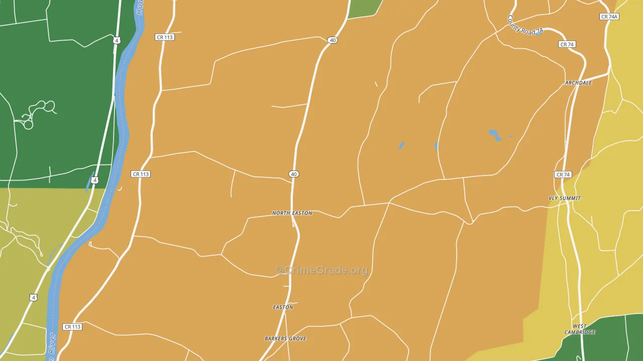 North Easton, NY Map of Robbery Rates