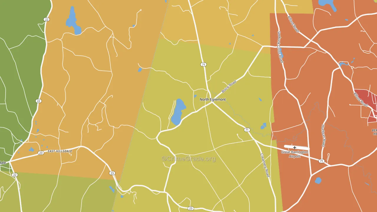 North Egremont, MA Map of Robbery Rates