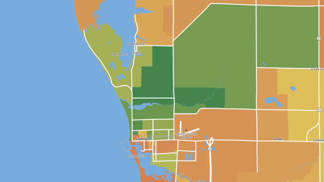 North Epworth, MI Map of Robbery Rates