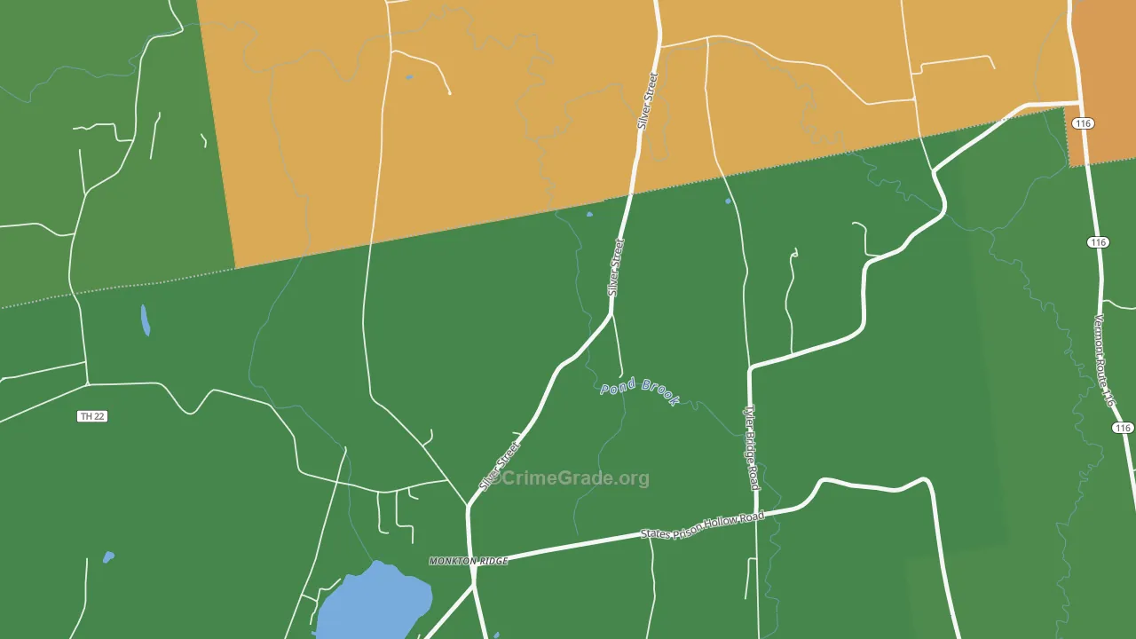 North Ferrisburg, VT Map of Robbery Rates