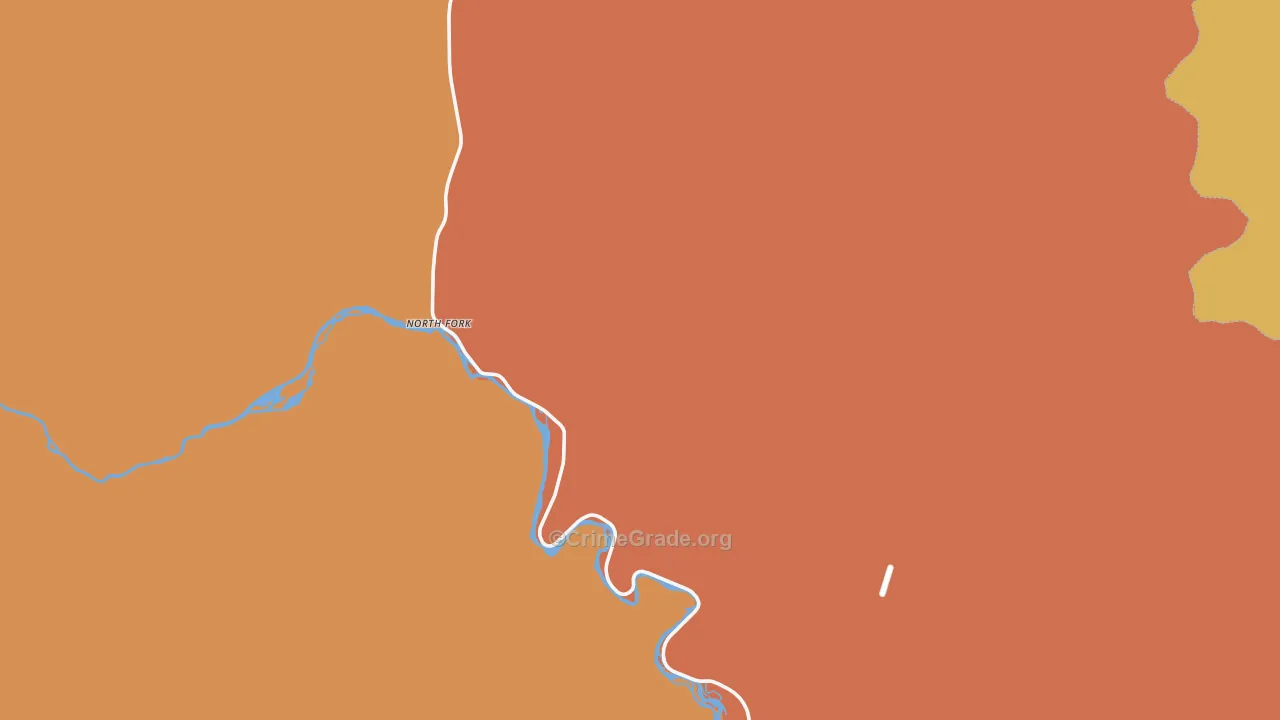 North Fork, ID Map of Robbery Rates