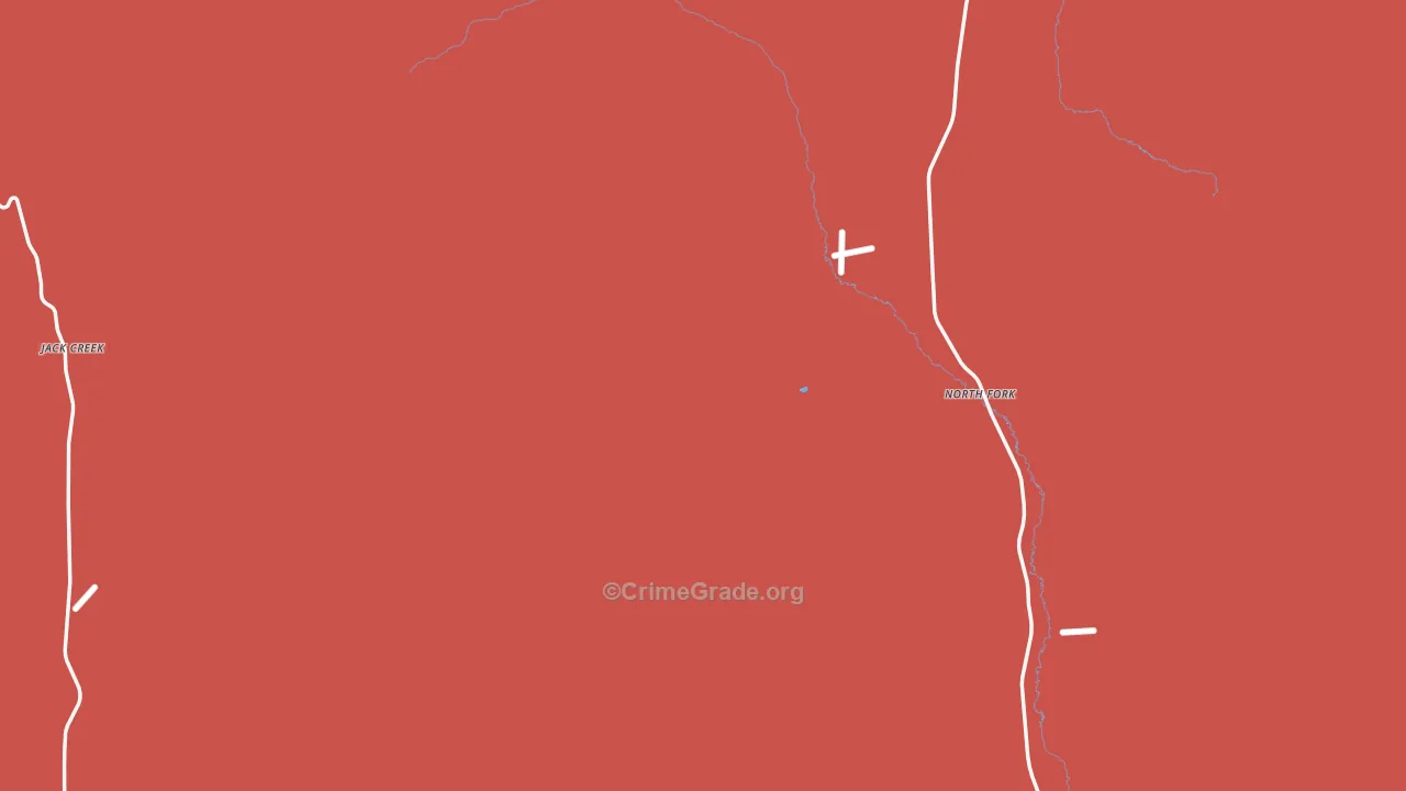 North Fork, NV Map of Robbery Rates