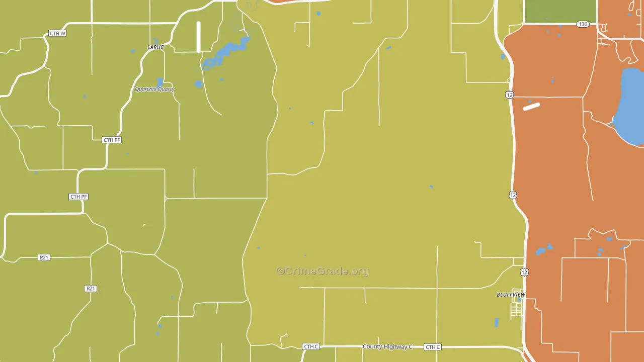 North Freedom, WI Map of Robbery Rates