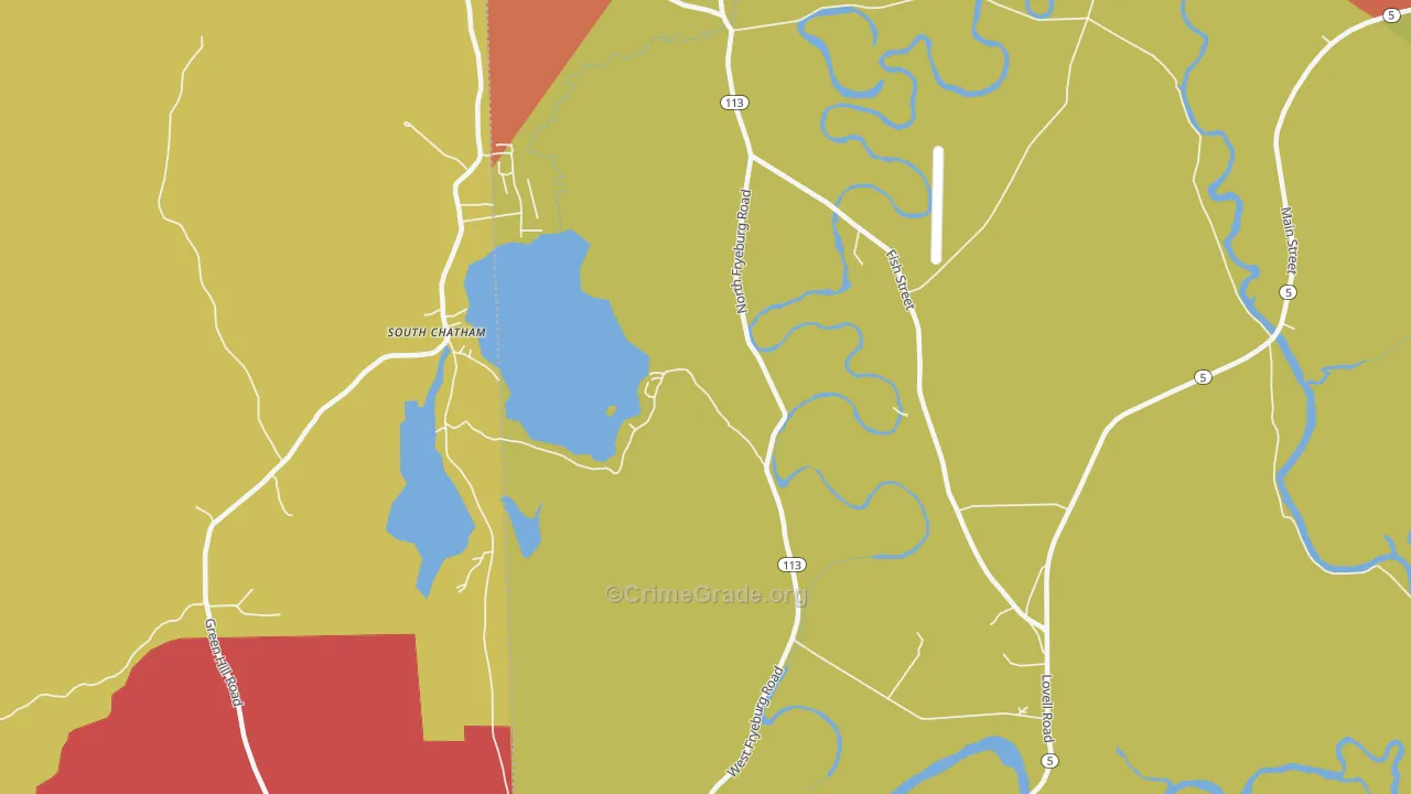 North Fryeburg, ME Map of Robbery Rates