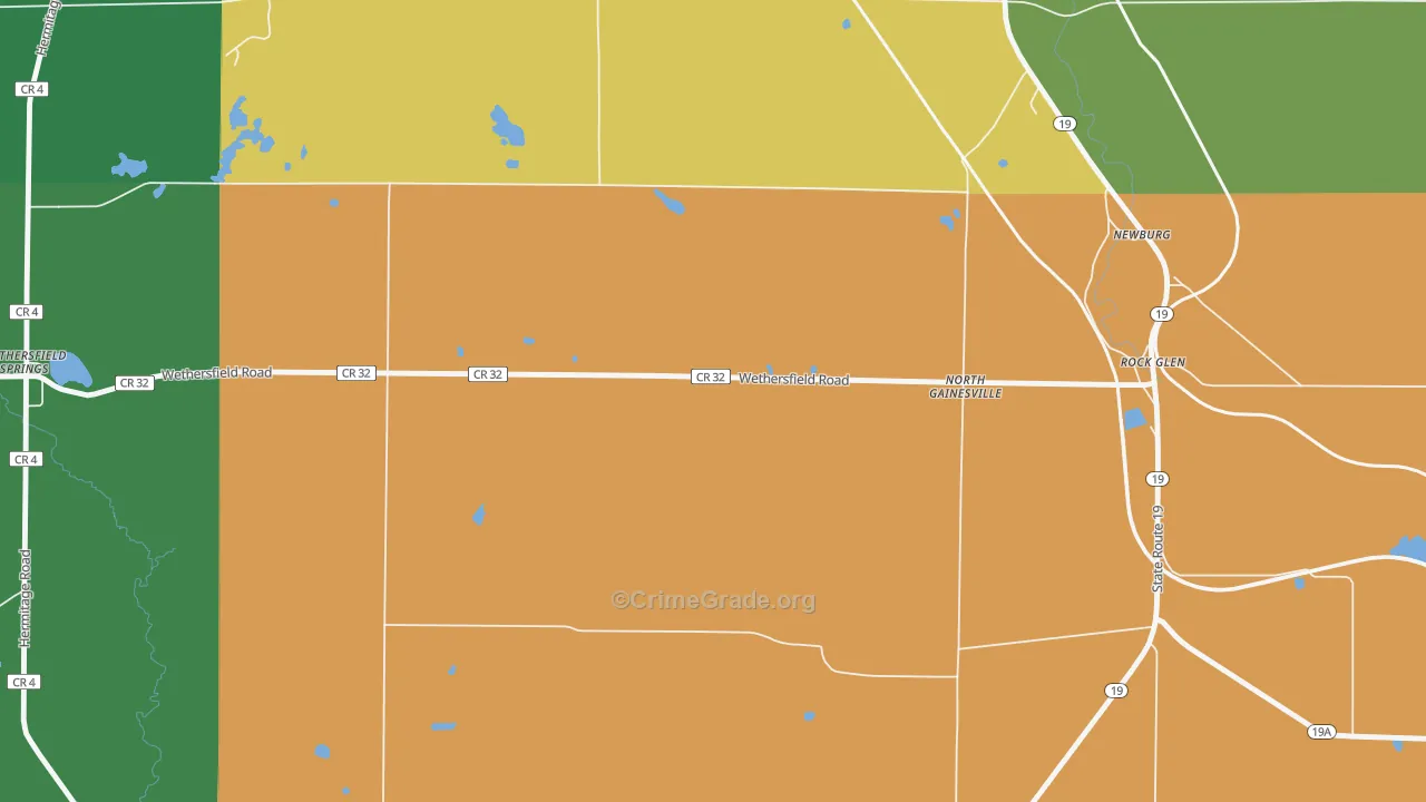 North Gainesville, NY Map of Robbery Rates