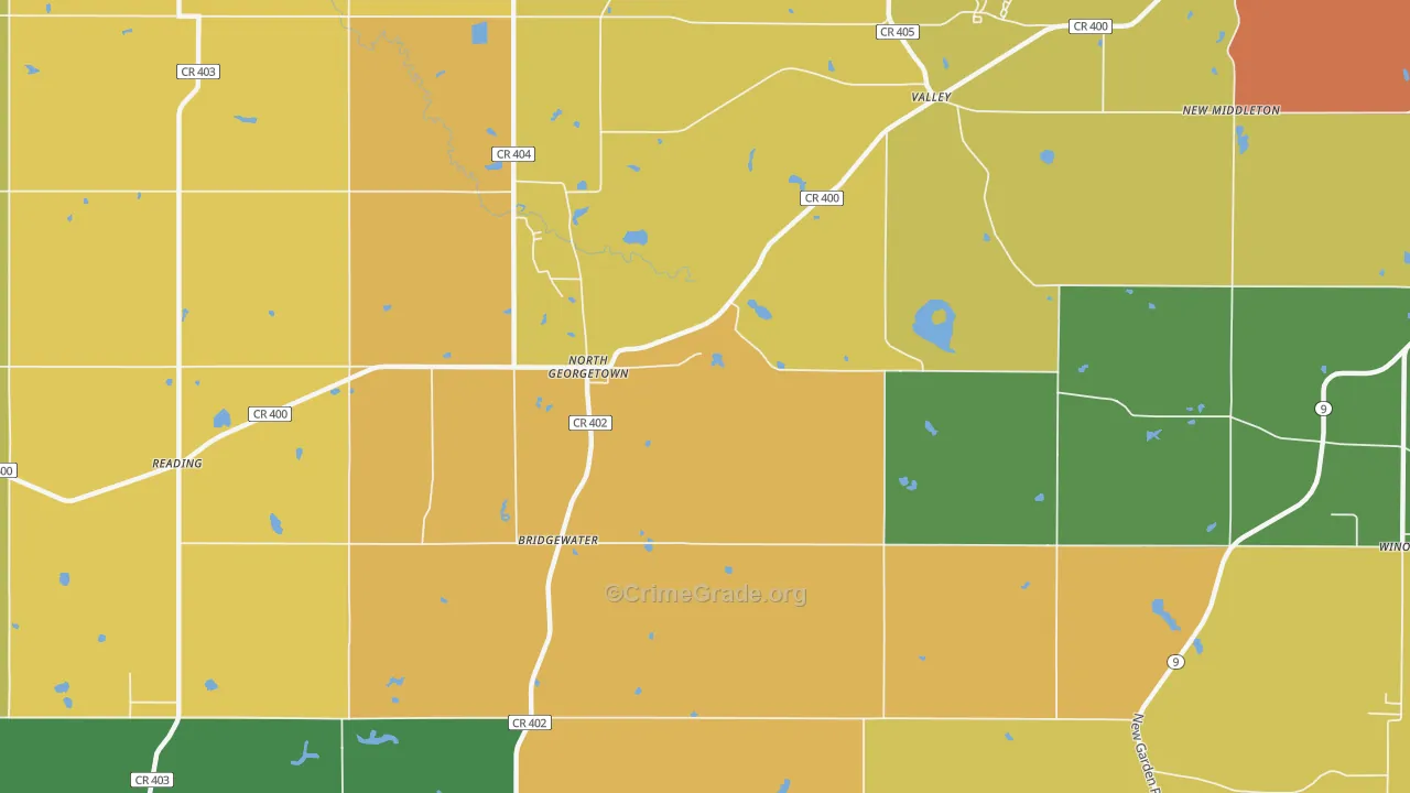 North Georgetown, OH Map of Robbery Rates