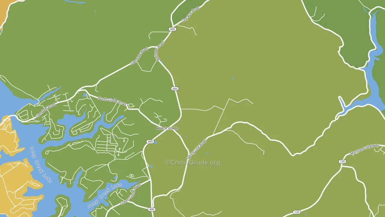 North Glade, MD Map of Robbery Rates