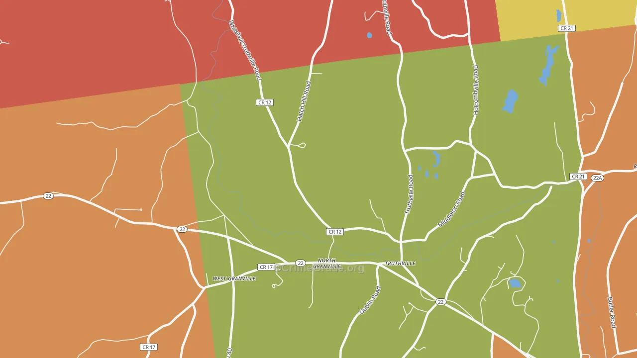 North Granville, NY Map of Robbery Rates
