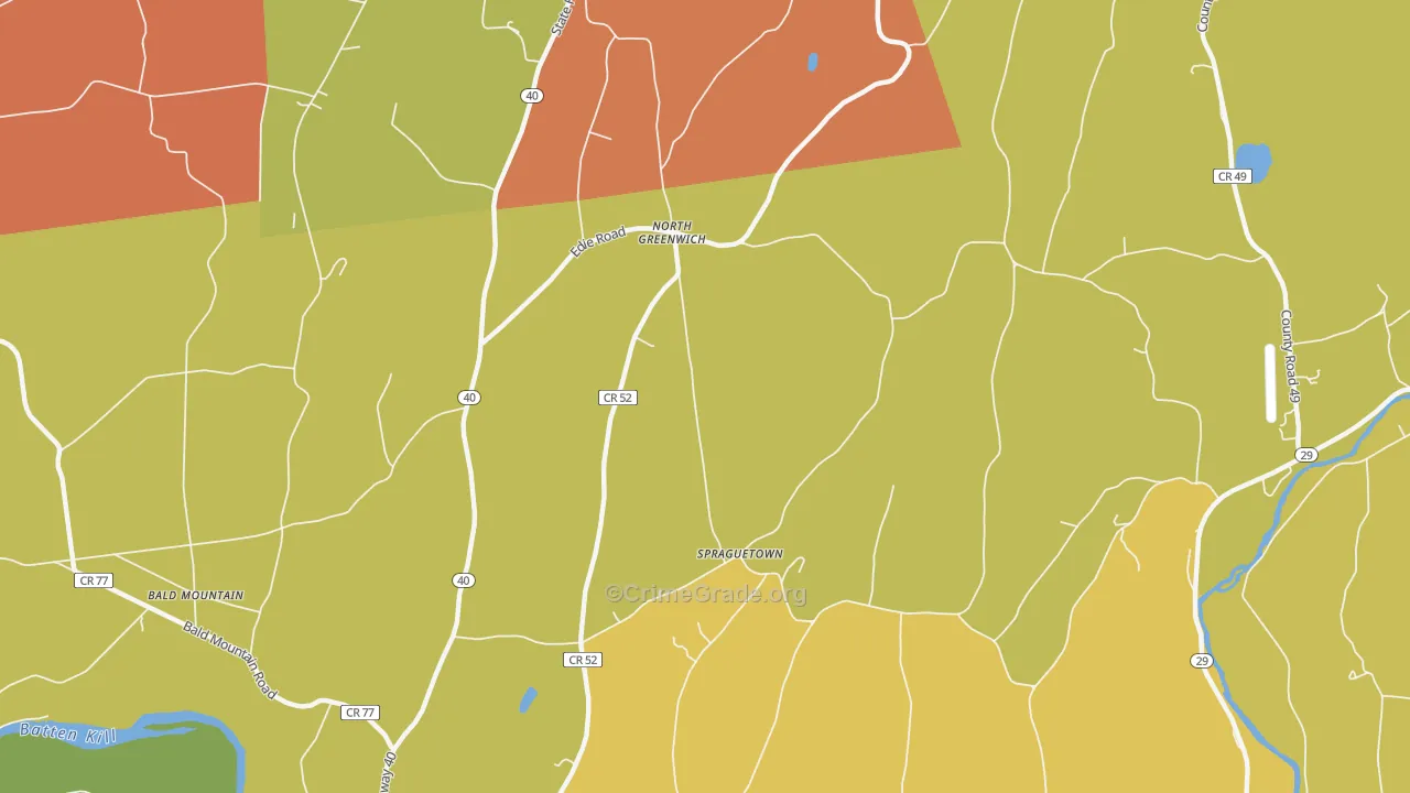 North Greenwich, NY Map of Robbery Rates