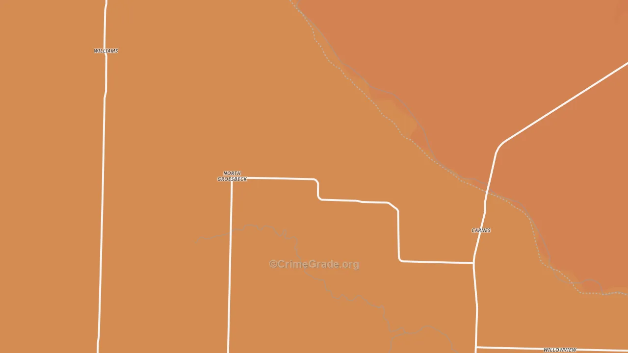 North Groesbeck, TX Map of Robbery Rates
