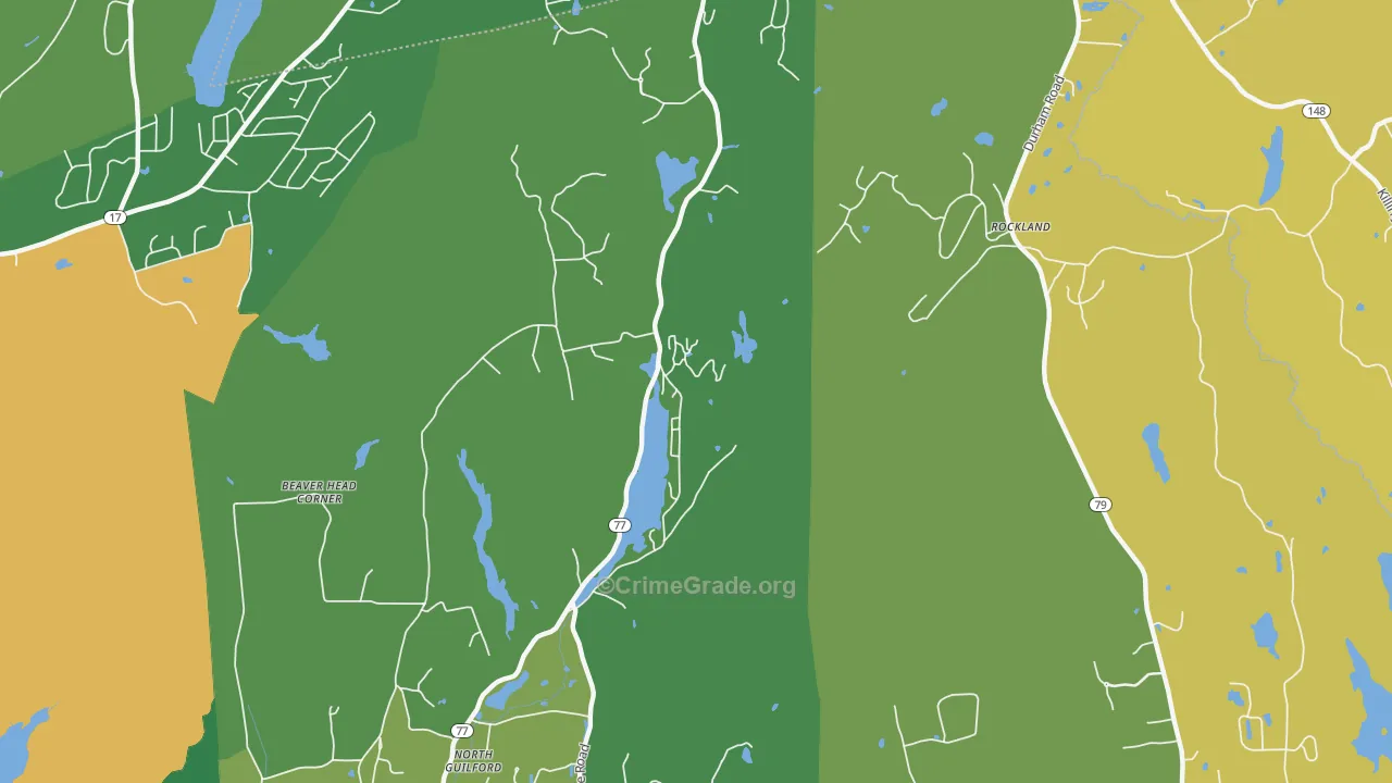 North Guilford, CT Map of Robbery Rates
