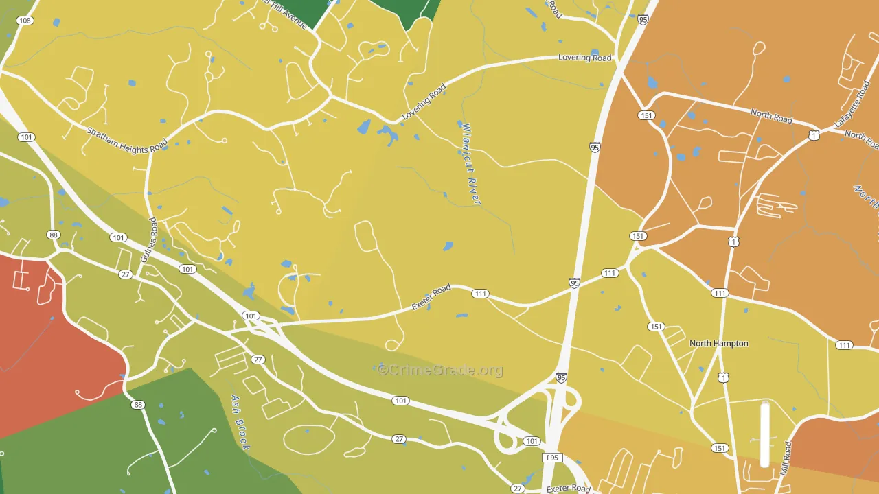 North Hampton Center, NH Map of Robbery Rates