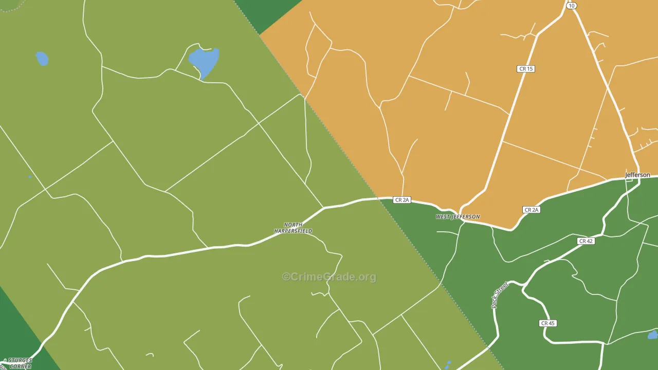 North Harpersfield, NY Map of Robbery Rates