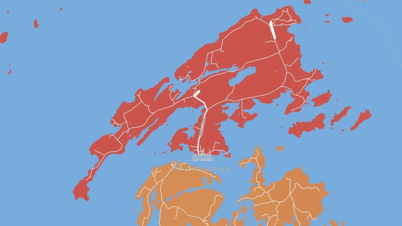 North Haven, ME Map of Robbery Rates