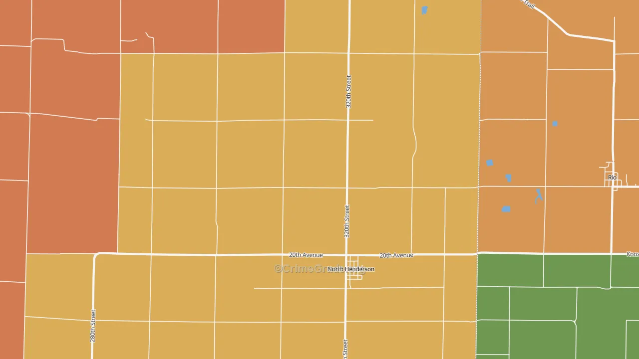North Henderson, IL Map of Robbery Rates