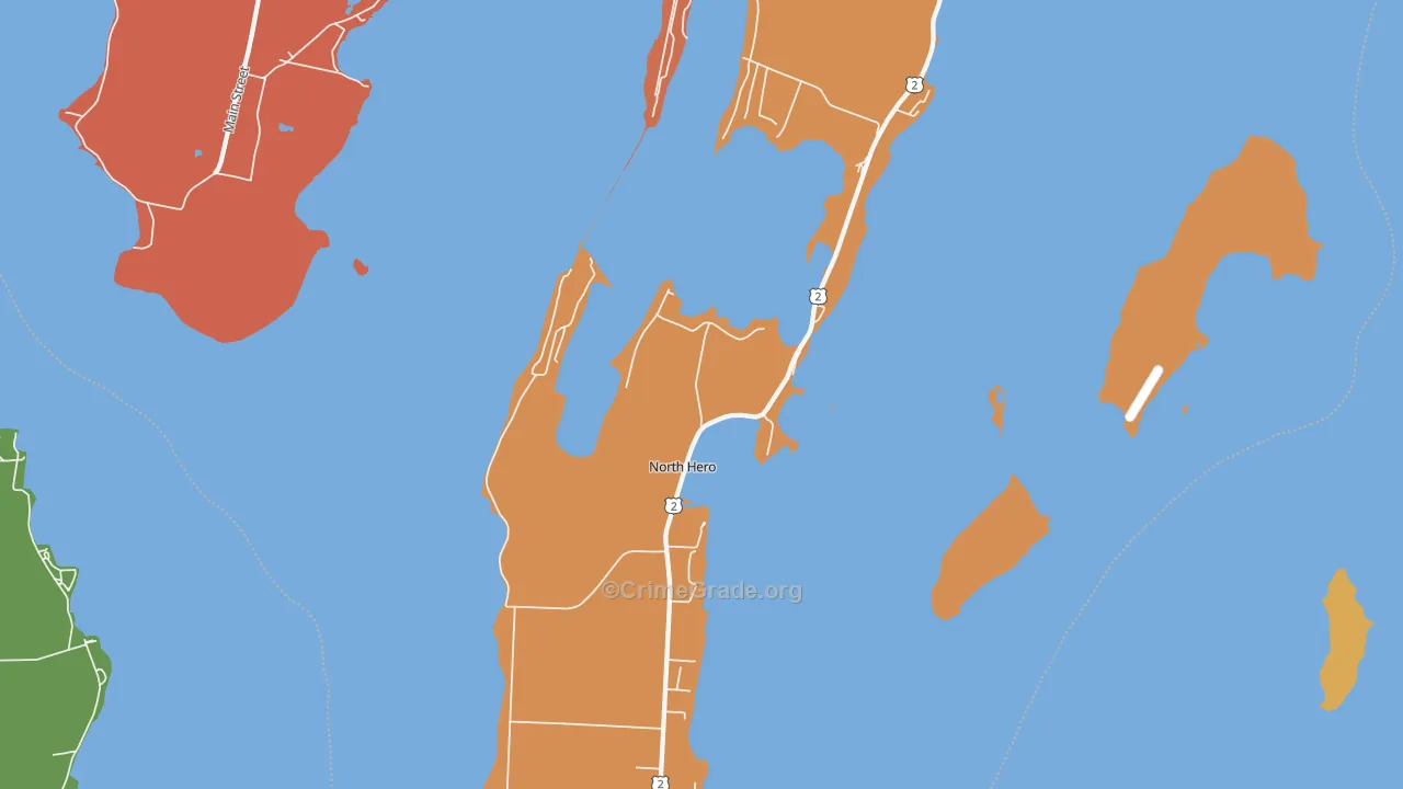 North Hero, VT Map of Robbery Rates