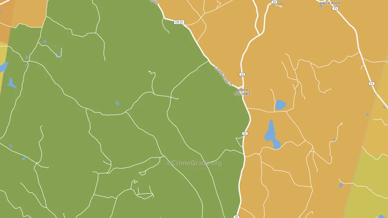 North Hillsdale, NY Map of Robbery Rates