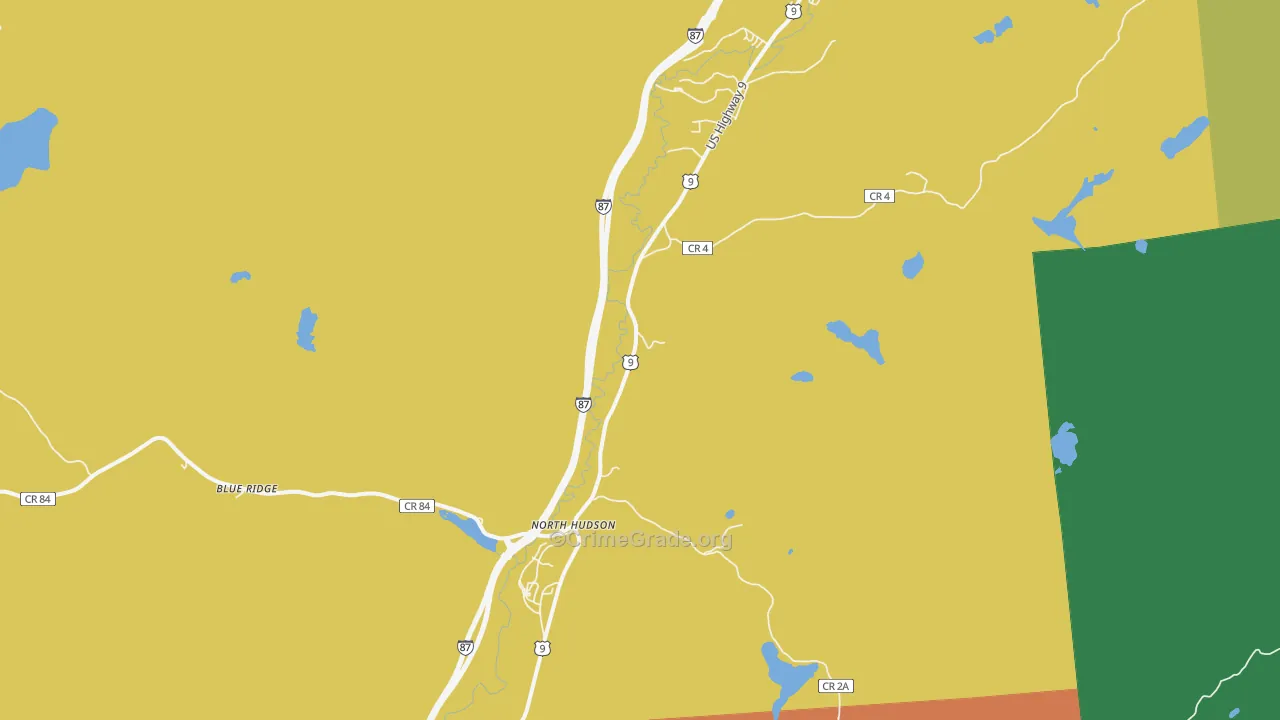 North Hudson, NY Map of Robbery Rates