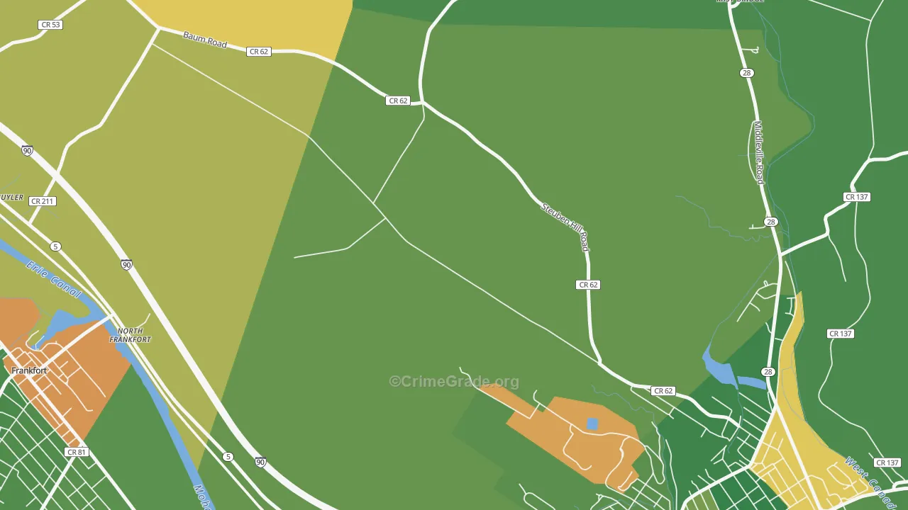 North Ilion, NY Map of Robbery Rates