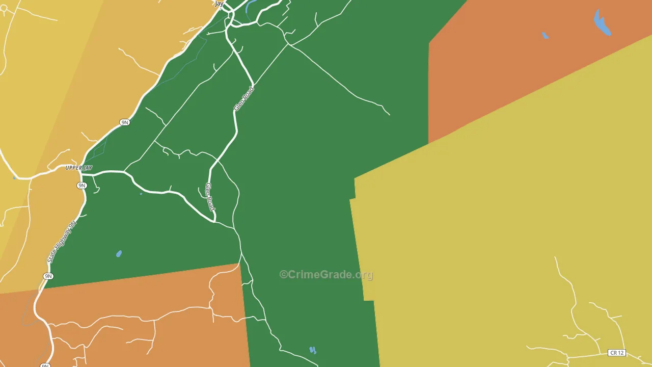North Jay, NY Map of Robbery Rates