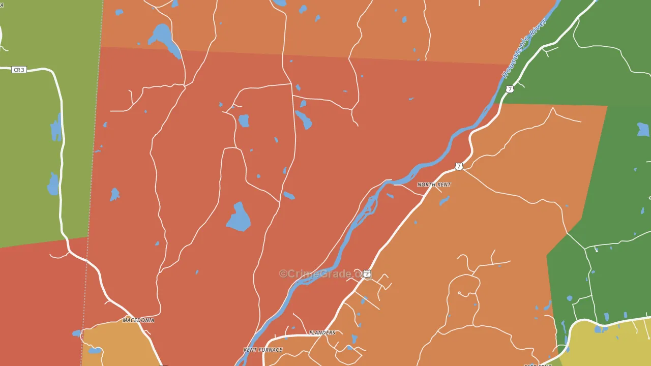 North Kent, CT Map of Robbery Rates
