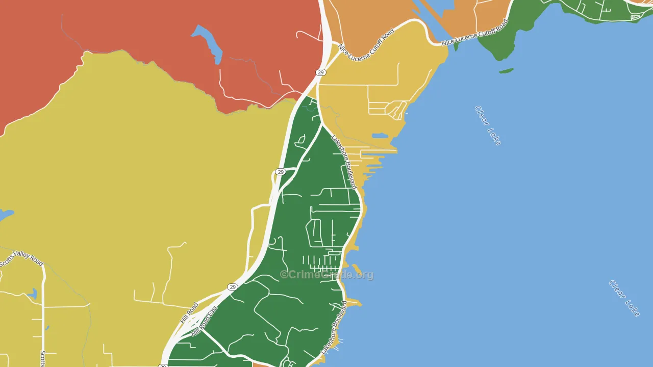 North Lakeport, CA Map of Robbery Rates