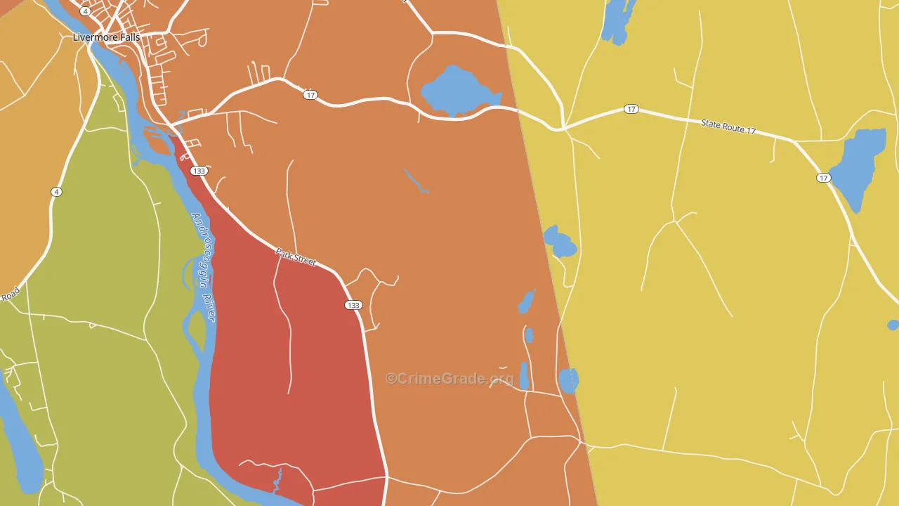 North Livermore, ME Map of Robbery Rates