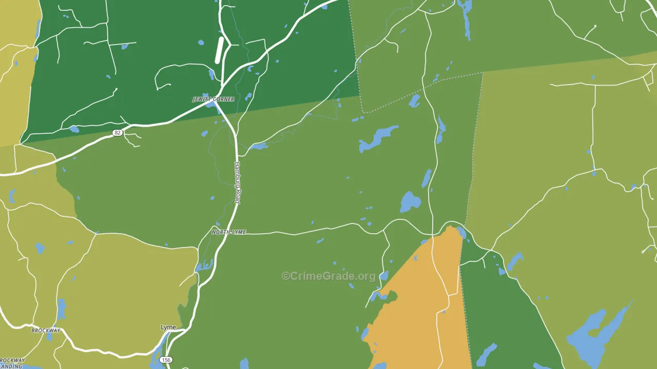 North Lyme, CT Map of Robbery Rates