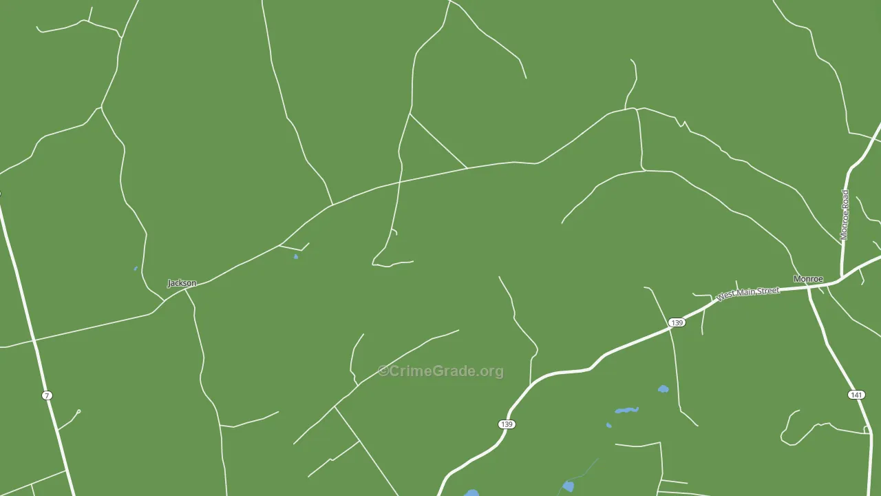 North Monroe, ME Map of Robbery Rates