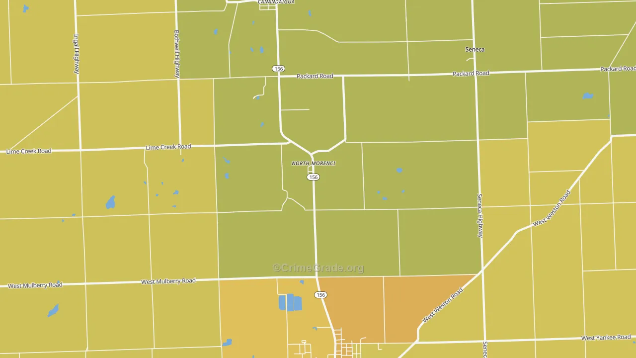 North Morenci, MI Map of Robbery Rates