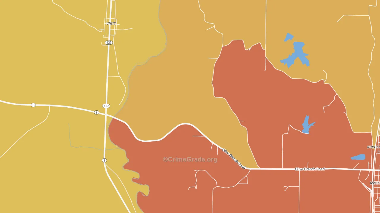 North Mounds, IL Map of Robbery Rates