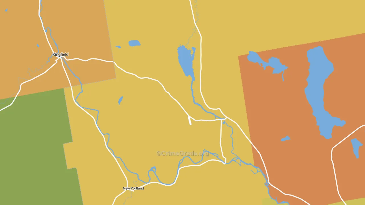North New Portland, ME Map of Robbery Rates