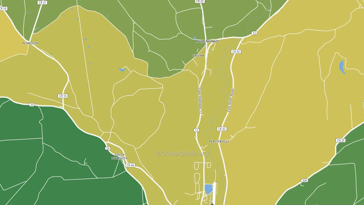 North Norwich, NY Map of Robbery Rates