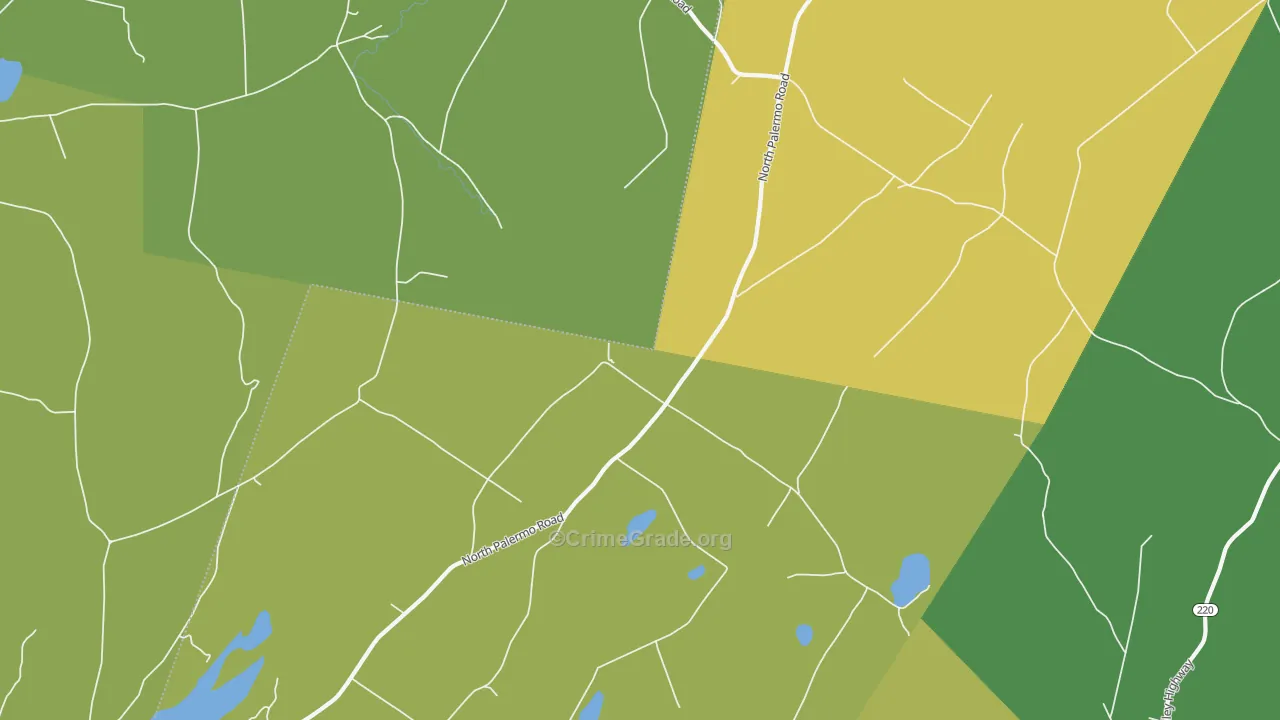 North Palermo, ME Map of Robbery Rates