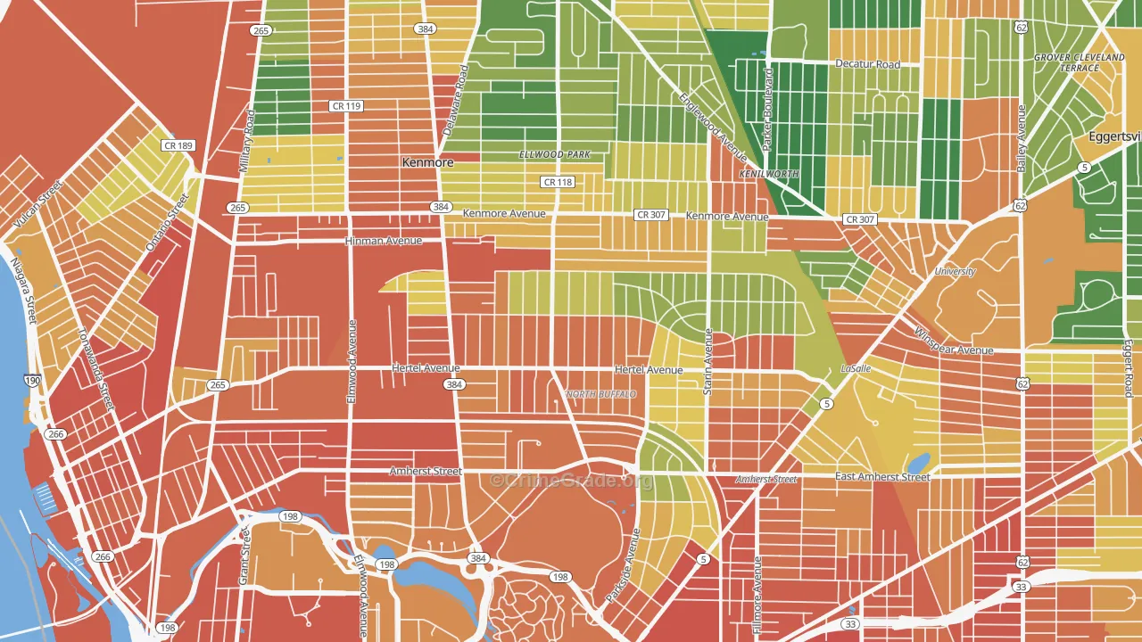 North Park, Buffalo, NY Map of Robbery Rates