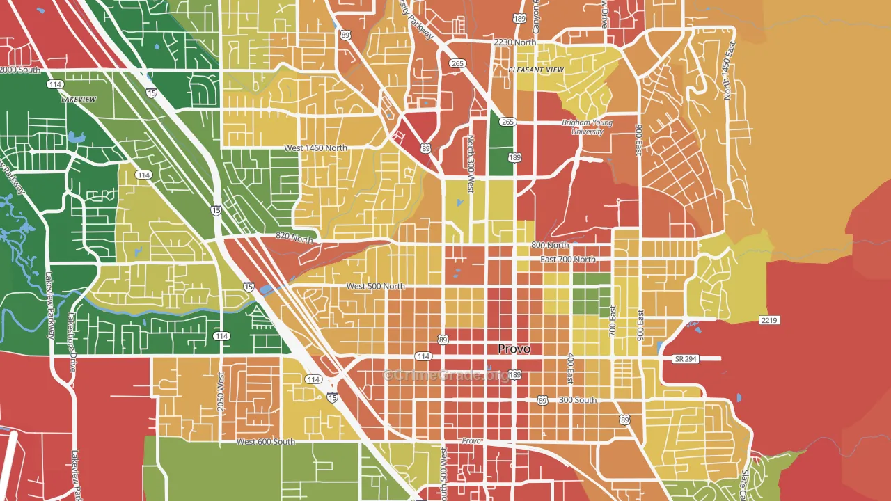 North Park, Provo, UT Map of Robbery Rates