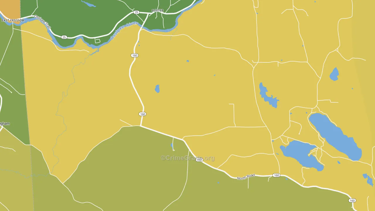 North Parsonfield, ME Map of Robbery Rates
