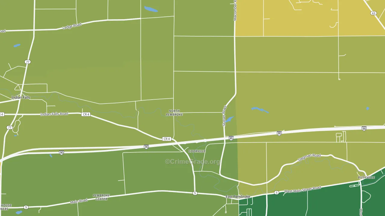 North Pembroke, NY Map of Robbery Rates