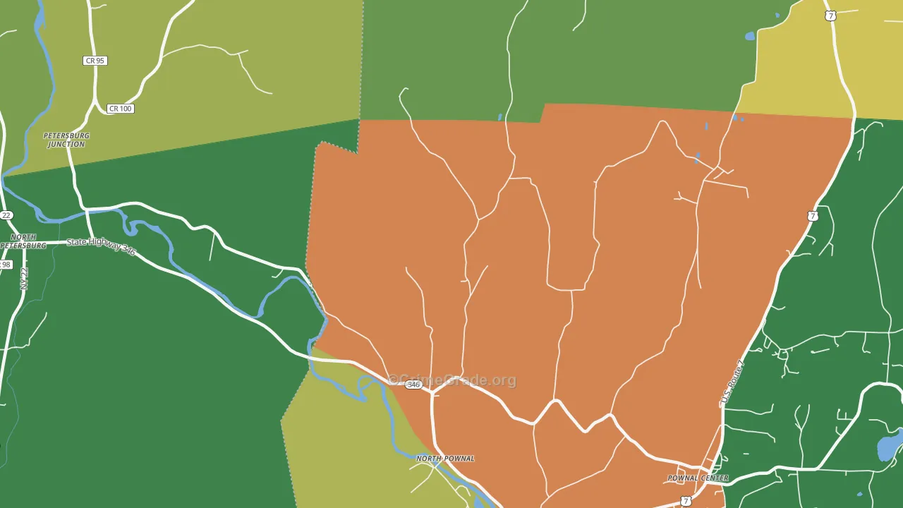 North Pownal, VT Map of Robbery Rates