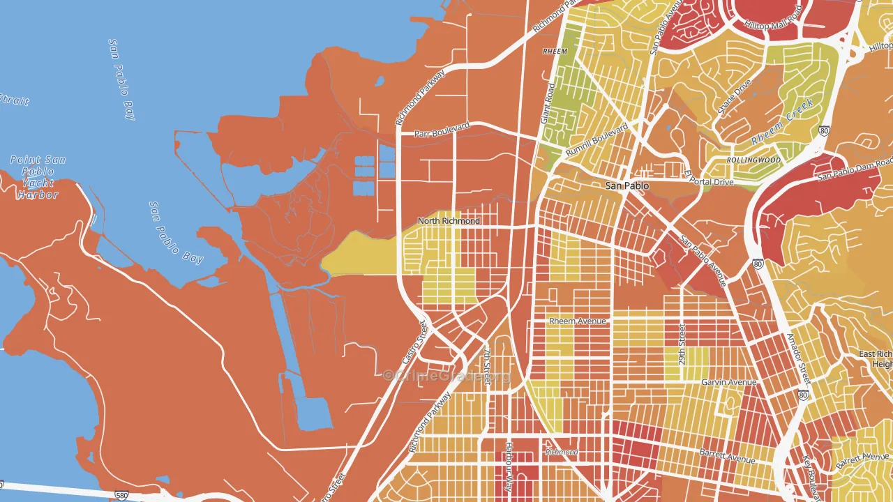 North Richmond, CA Map of Robbery Rates