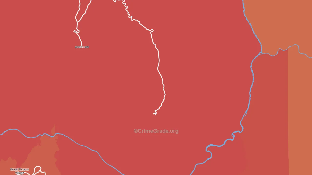 North Rim, AZ Map of Robbery Rates