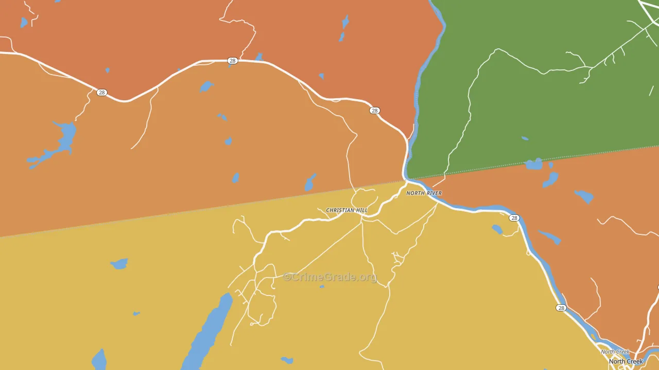 North River, NY Map of Robbery Rates