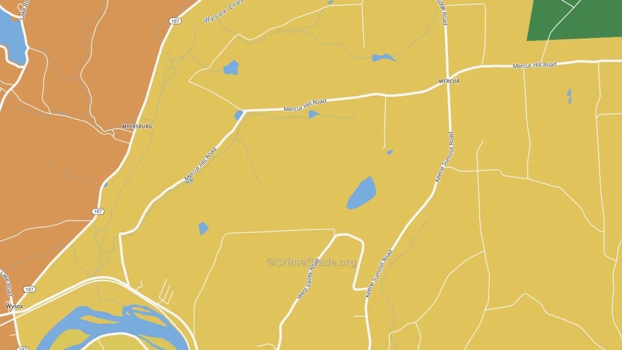 North Rome, PA Map of Robbery Rates