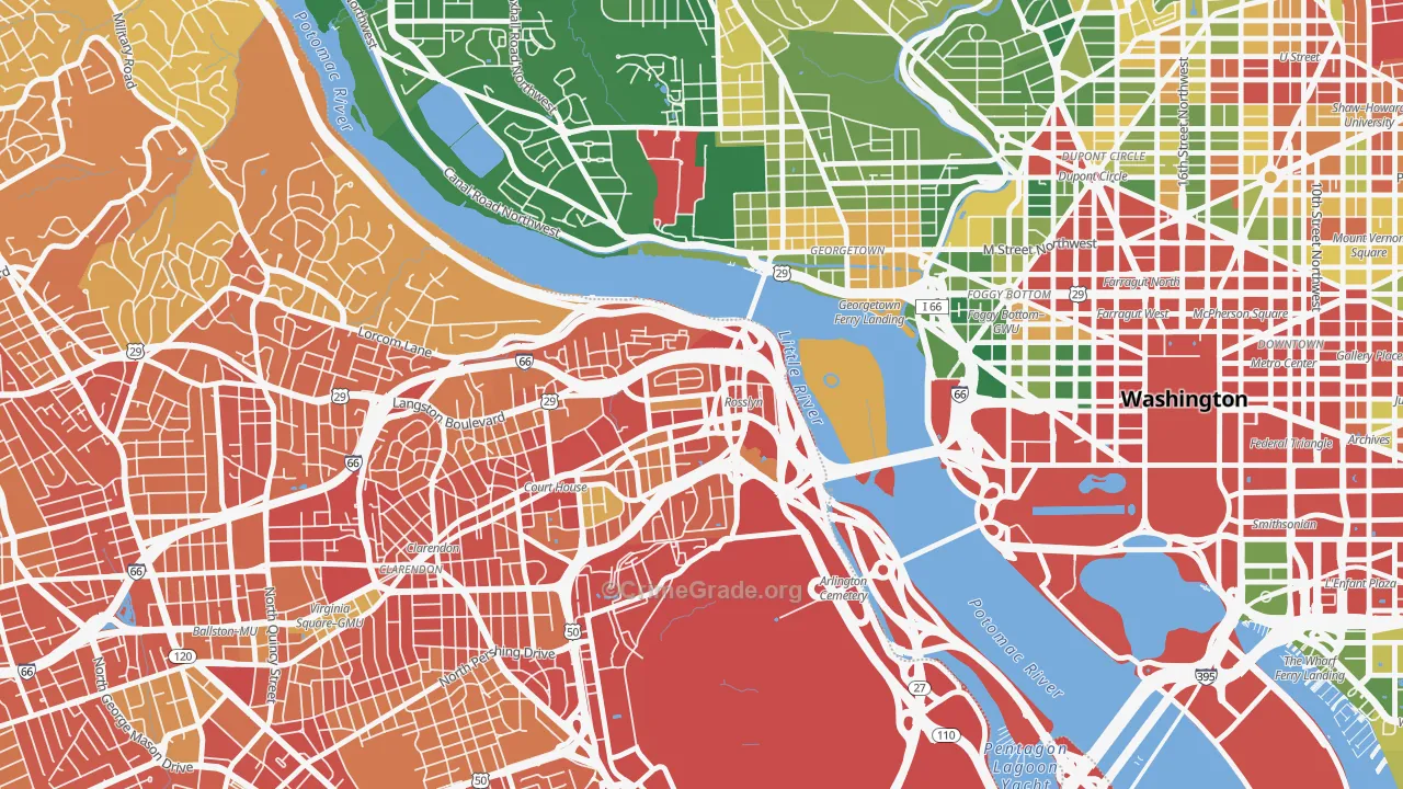 North Rosslyn, Arlington, VA Map of Robbery Rates